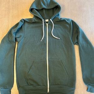 American Apparel Forest Green Zip-Up Hoodie